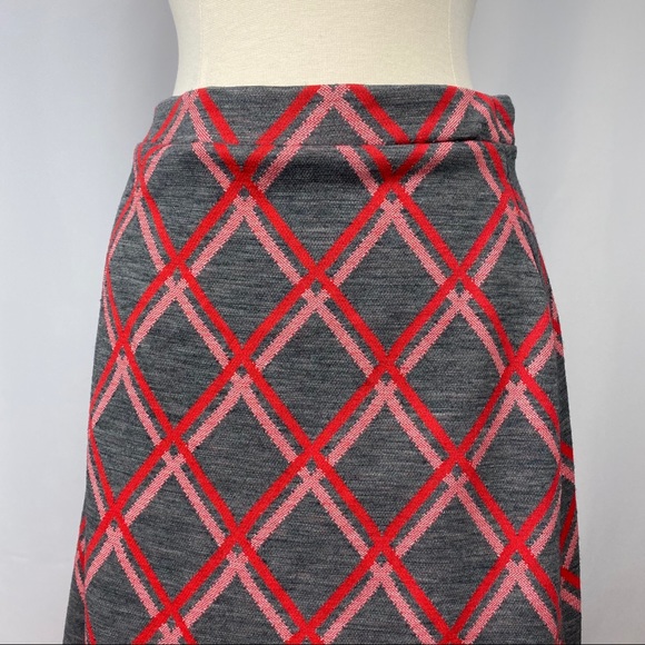 Vintage Jantzen Red/Gray Maxi Skirt, Sz 16 - Picture 1 of 4
